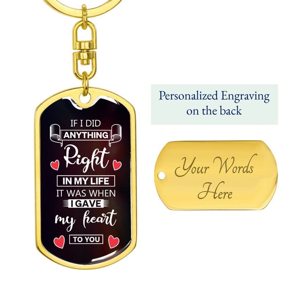 Dog Tag Keychain-If IDid Anything Right-