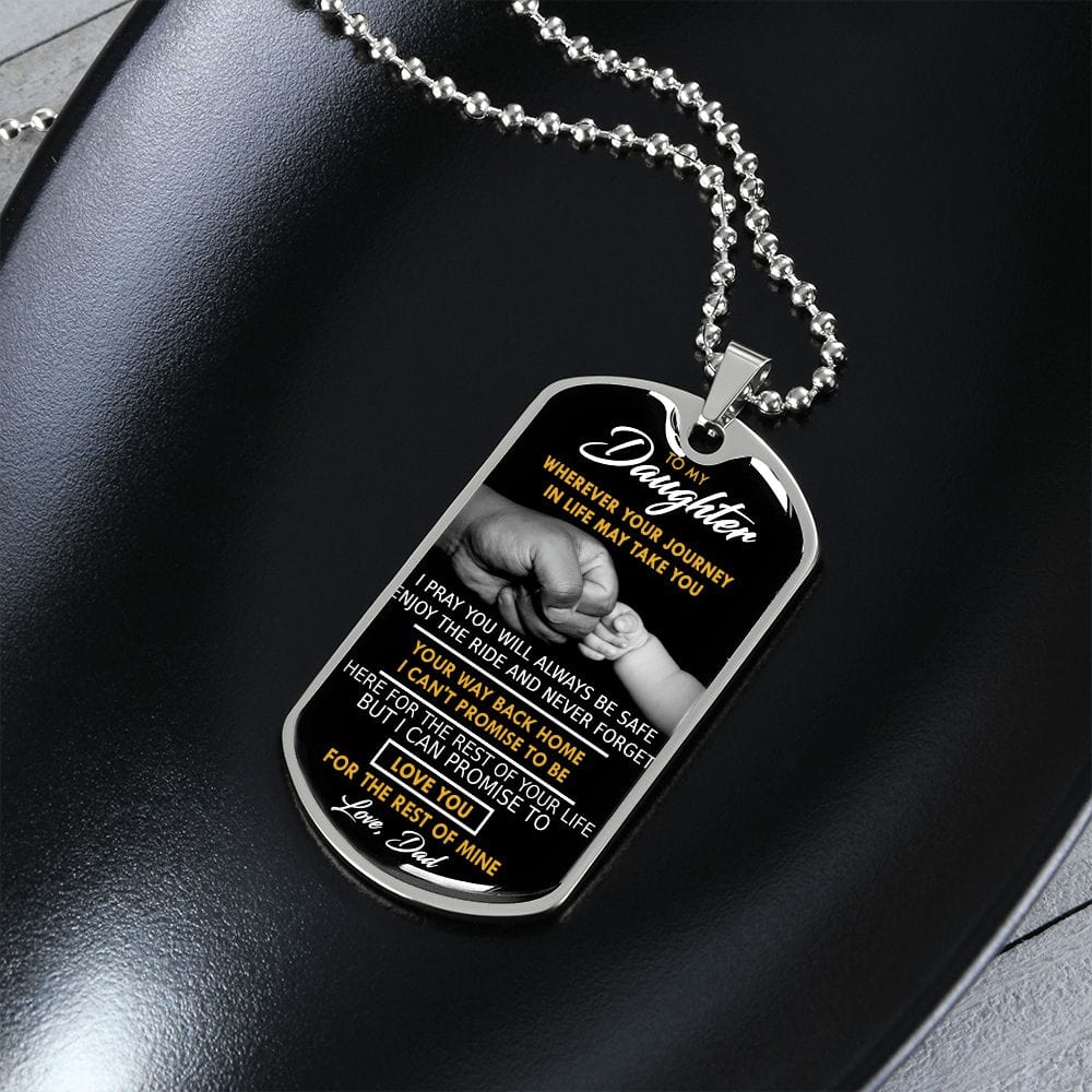 To My Daughter-Wherever Your Journey May Take You-Dog Tag Necklace