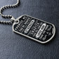 Prométeme placa y cadena para perro de lujo unisex de estilo militar