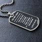 De papá a hijo: placa y cadena para perros de lujo de estilo militar