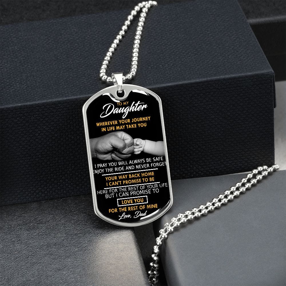 To My Daughter-Wherever Your Journey May Take You-Dog Tag Necklace