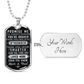 Prométeme placa y cadena para perro de lujo unisex de estilo militar