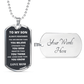 A mi hijo, de mamá, placa y cadena para perros de lujo de estilo militar