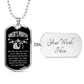 Cadena y etiqueta para perro de estilo militar de lujo de Biker's Prayer