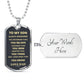 PLACA PARA PERRO CON CADENA DE BOLAS MILITAR A MI HIJO