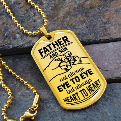 Father And Son Dog Tag Necklace Engravable