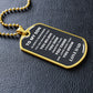 De papá a hijo: placa y cadena para perros de lujo de estilo militar