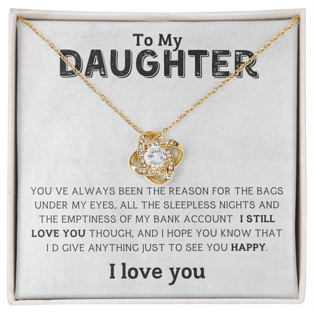 Para mi hija, solo para verte, collar con nudo de amor feliz 