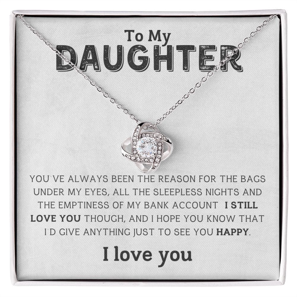 Para mi hija, solo para verte, collar con nudo de amor feliz 