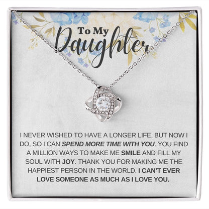 A mi hija: llenas mi corazón de alegría: collar con nudo de amor 