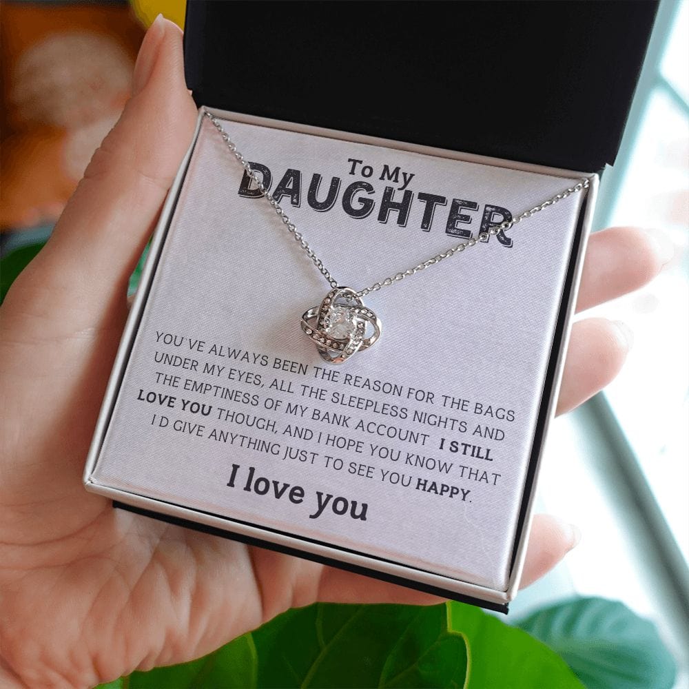 Para mi hija, solo para verte, collar con nudo de amor feliz 