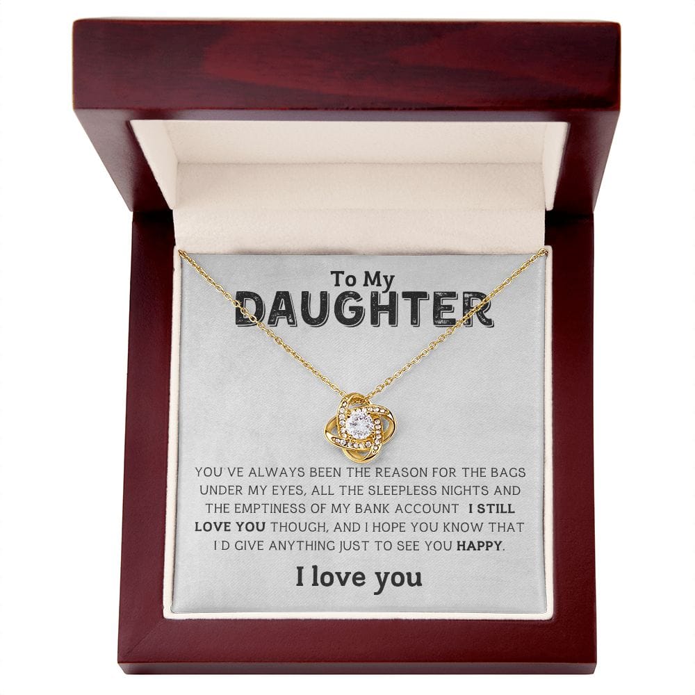 Para mi hija, solo para verte, collar con nudo de amor feliz 