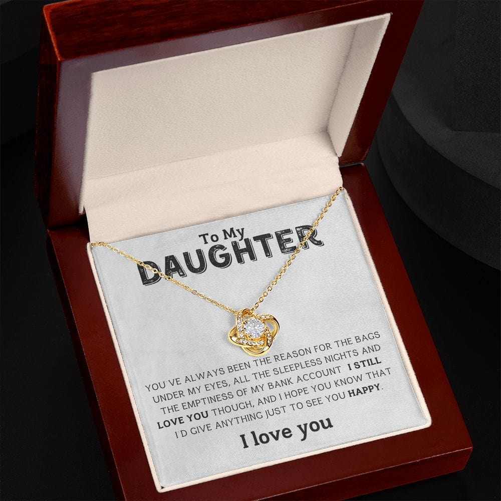 Para mi hija, solo para verte, collar con nudo de amor feliz 