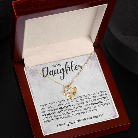 Hija- Imposible amarte más- Collar de nudo de amor 
