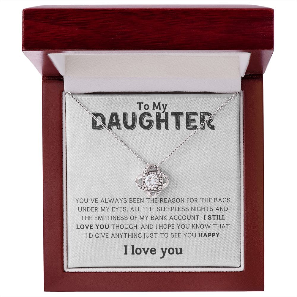 Para mi hija, solo para verte, collar con nudo de amor feliz 