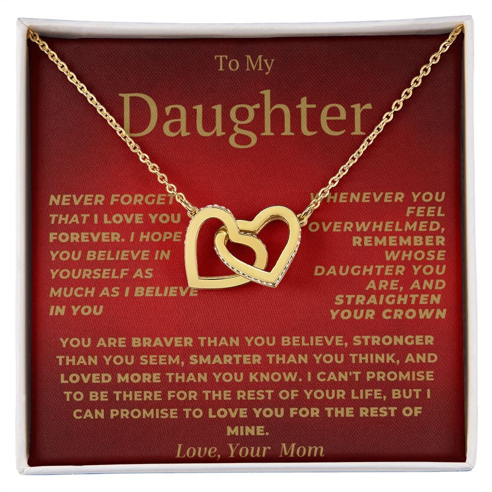 Interlocking Hearts-Daughter Love Forever Red Mom