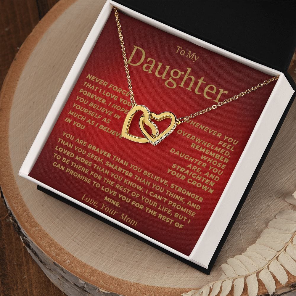 Interlocking Hearts-Daughter Love Forever Red Mom