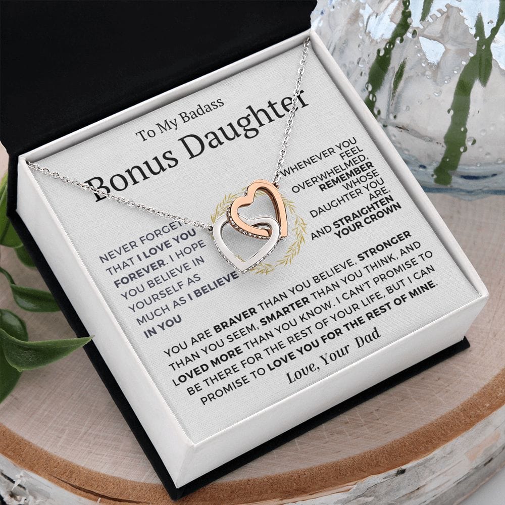 Interlocking Hearts Love Forever Bonus Daughter  Dad