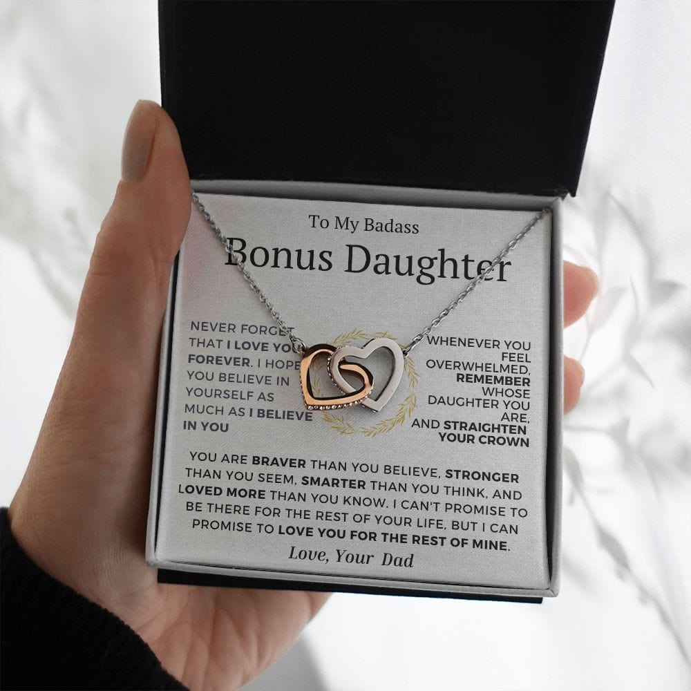 Interlocking Hearts Love Forever Bonus Daughter  Dad