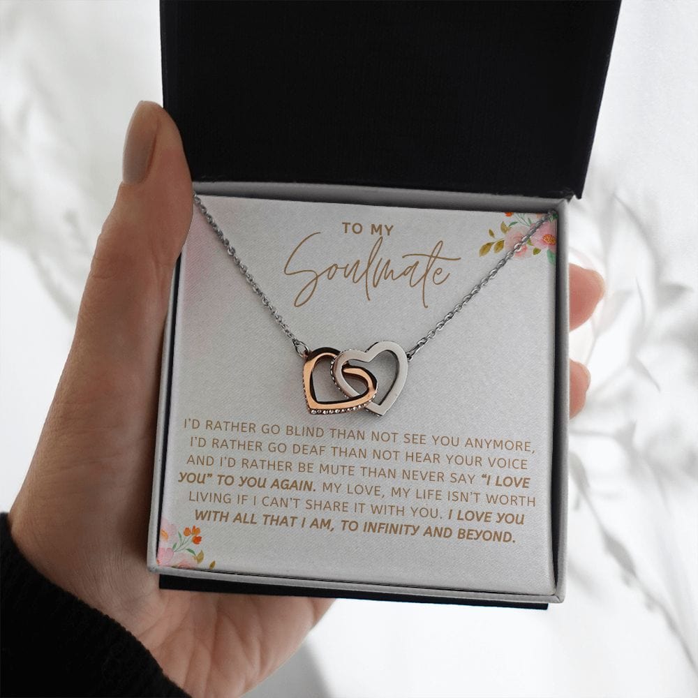 Alma gemela- Te amo con todo lo que soy- Collar de corazones entrelazados