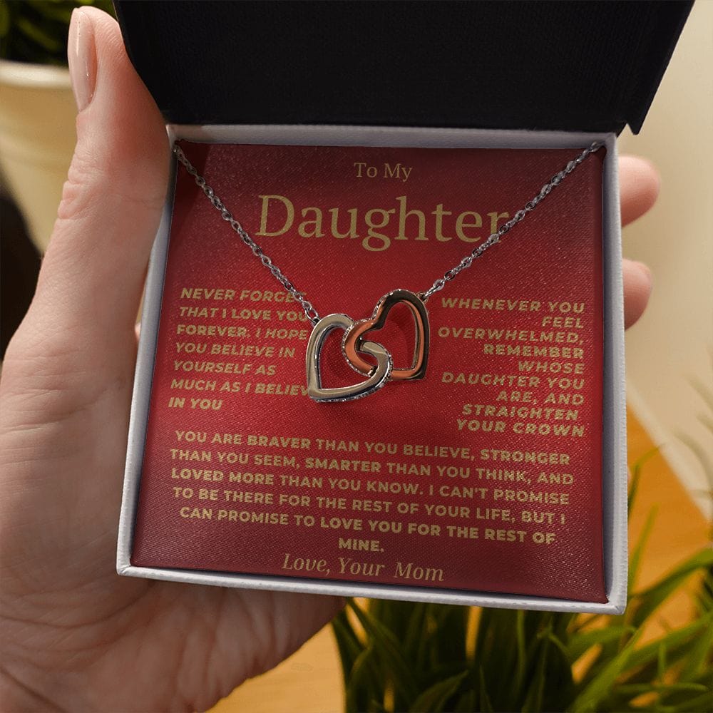 Interlocking Hearts-Daughter Love Forever Red Mom