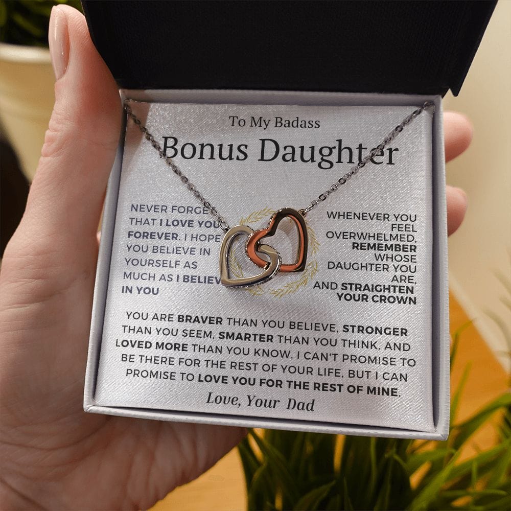 Interlocking Hearts Love Forever Bonus Daughter  Dad
