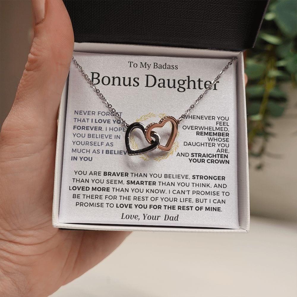 Interlocking Hearts Love Forever Bonus Daughter  Dad