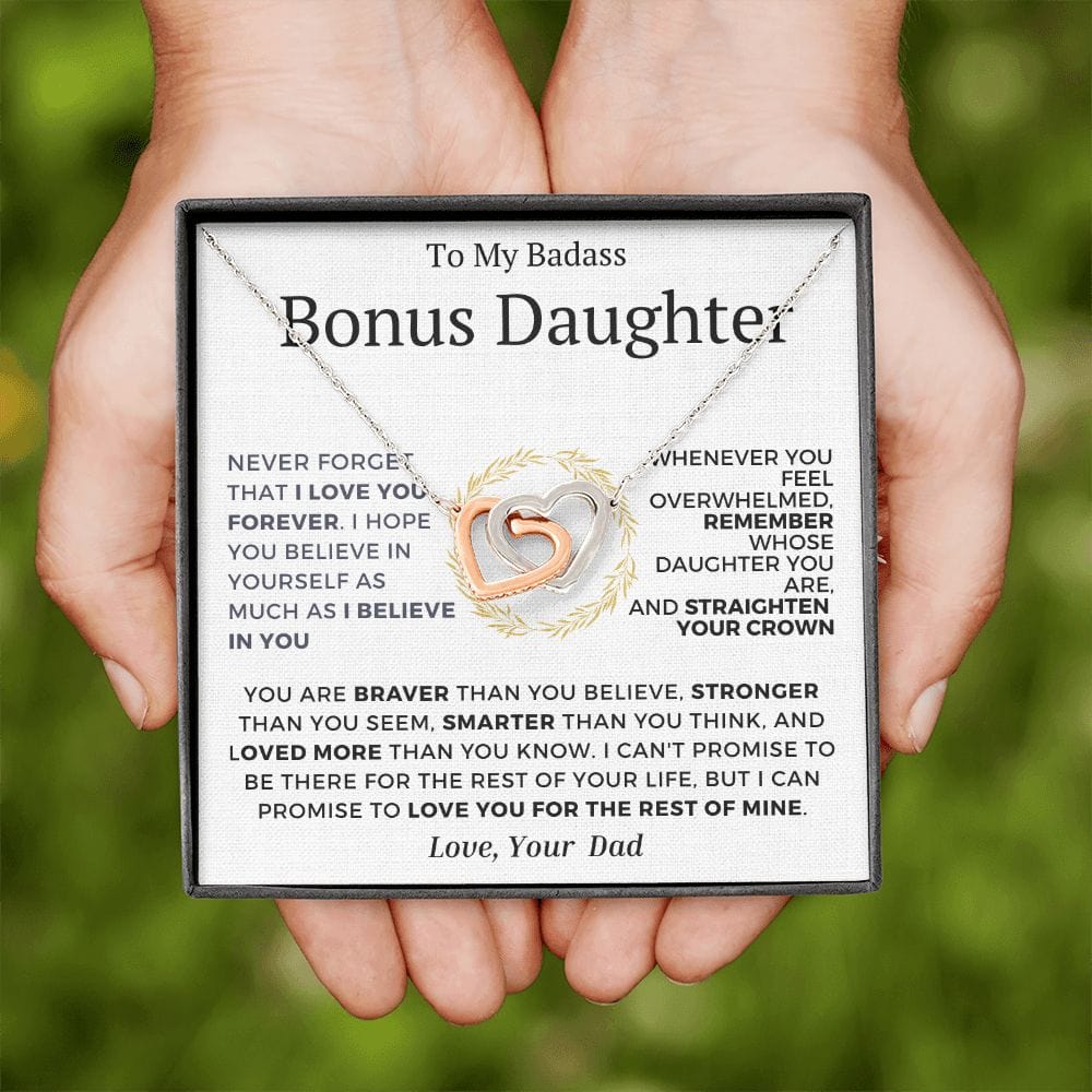 Interlocking Hearts Love Forever Bonus Daughter  Dad