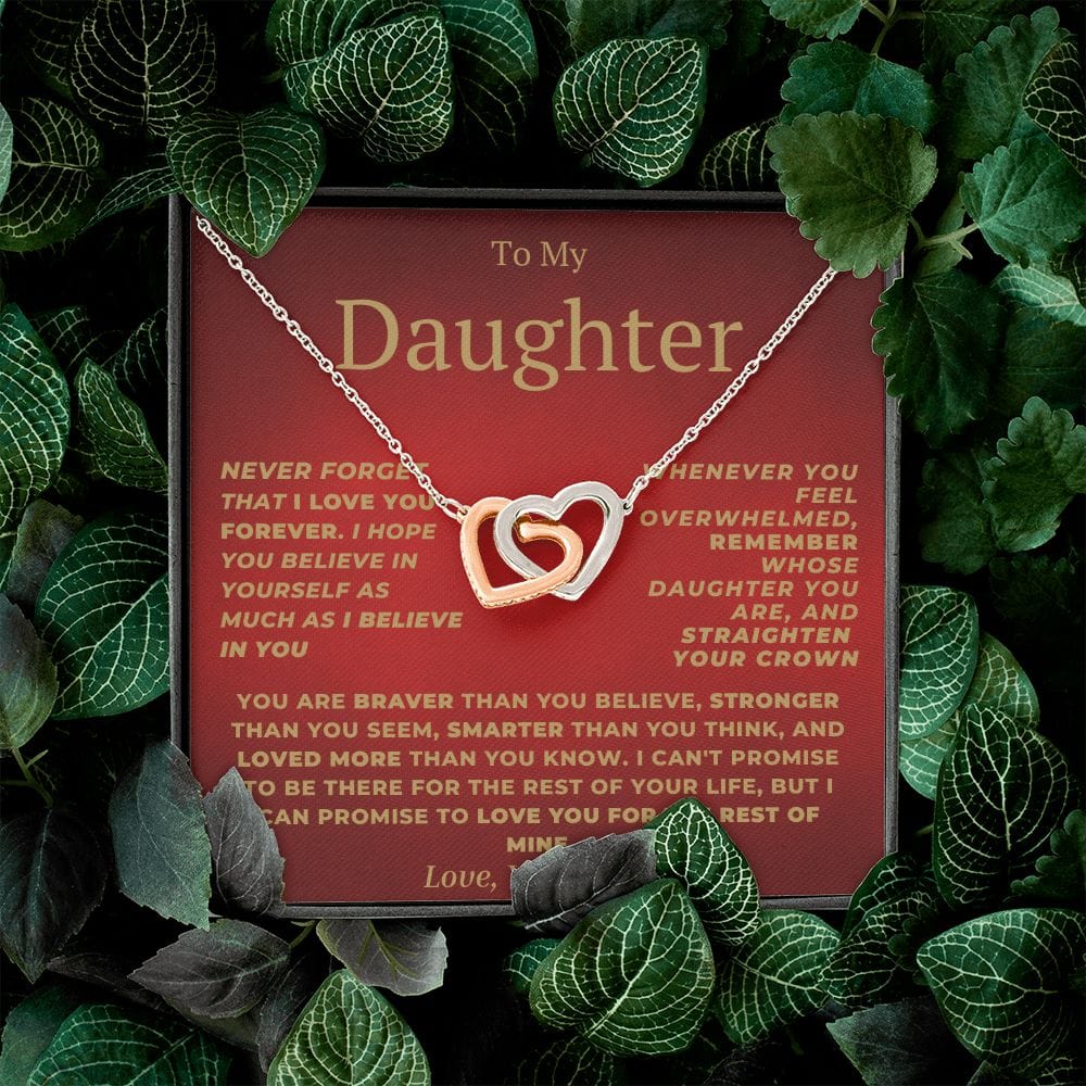 Interlocking Hearts-Daughter Love Forever Red Mom