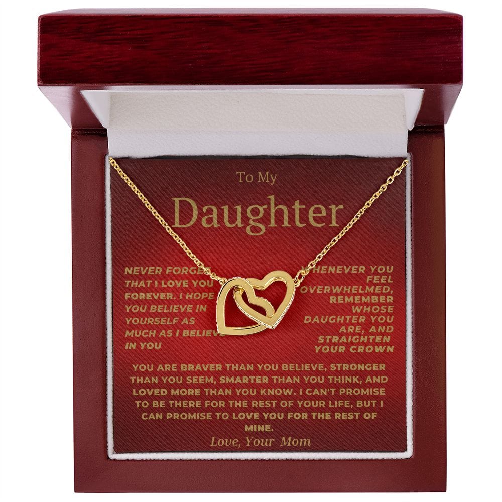 Interlocking Hearts-Daughter Love Forever Red Mom