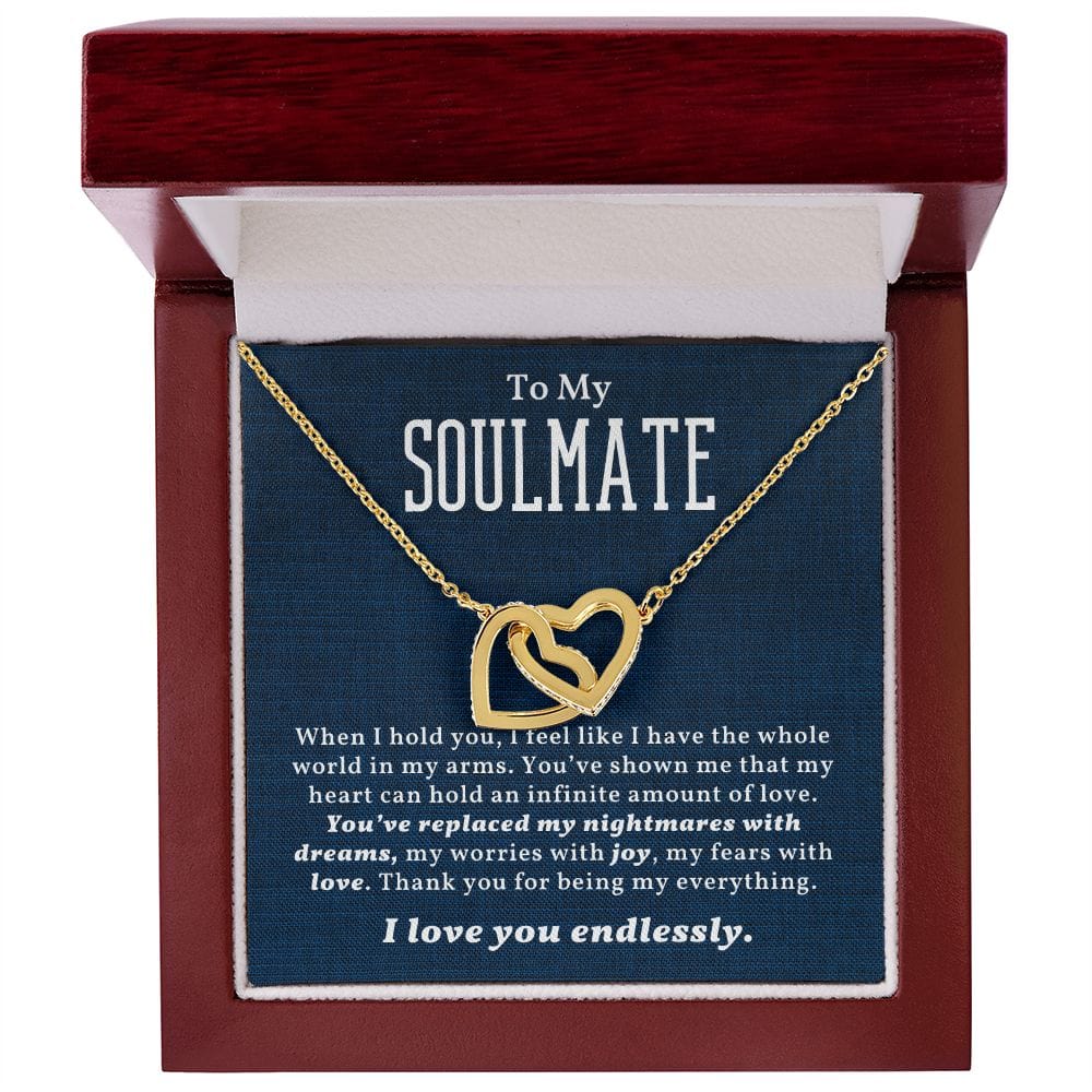 Alma gemela te amo infinitamente- Collar de corazones entrelazados
