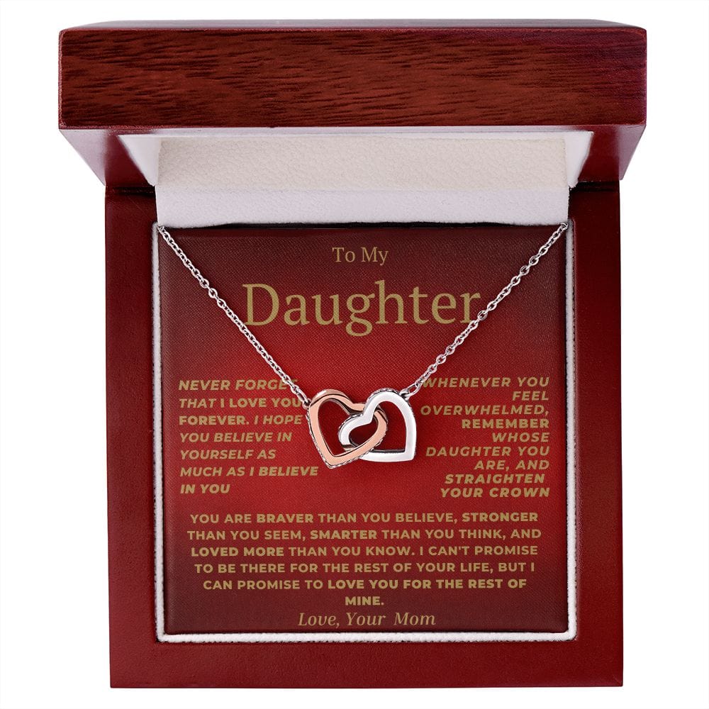 Interlocking Hearts-Daughter Love Forever Red Mom